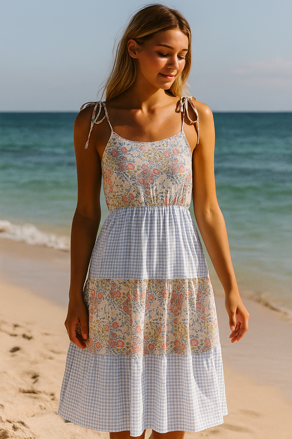 Pastel Wildflowers Print Mom&Me Tiered Dress