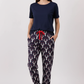 Navy Deer Print Mom Pajamas Pants