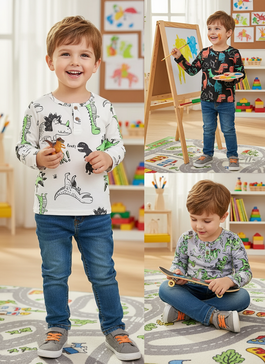 Dino Long-Sleeve Henley