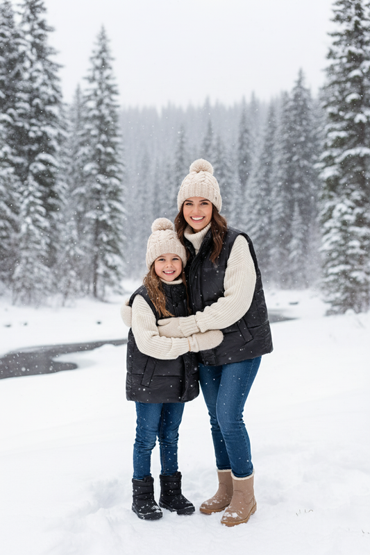 Black Mom&Me Puffer Vest