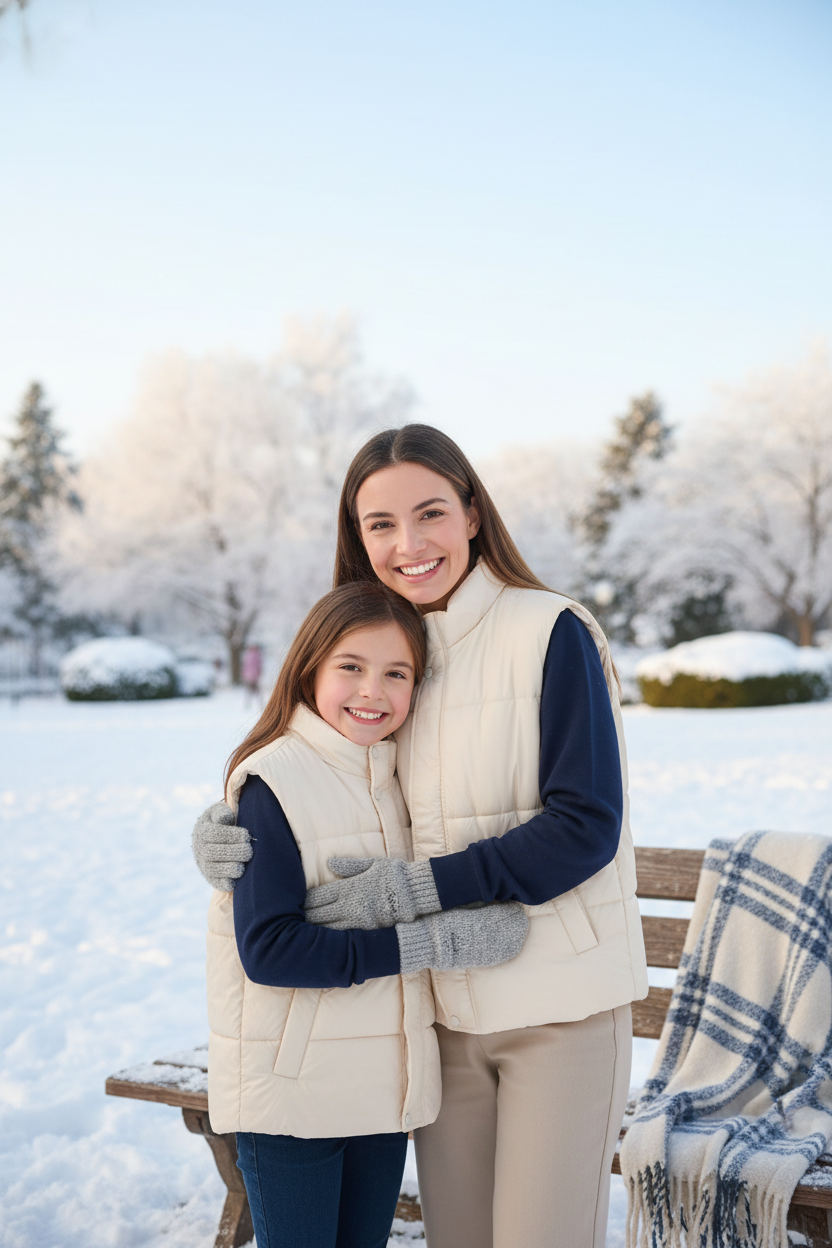 Cream Mom&Me Puffer Vest