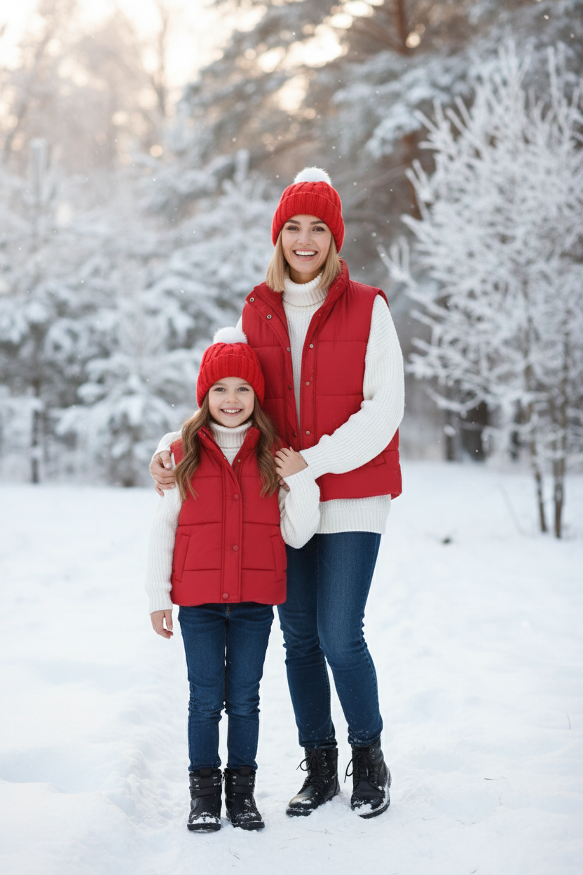 Maroon Mom&Me Puffer Vest