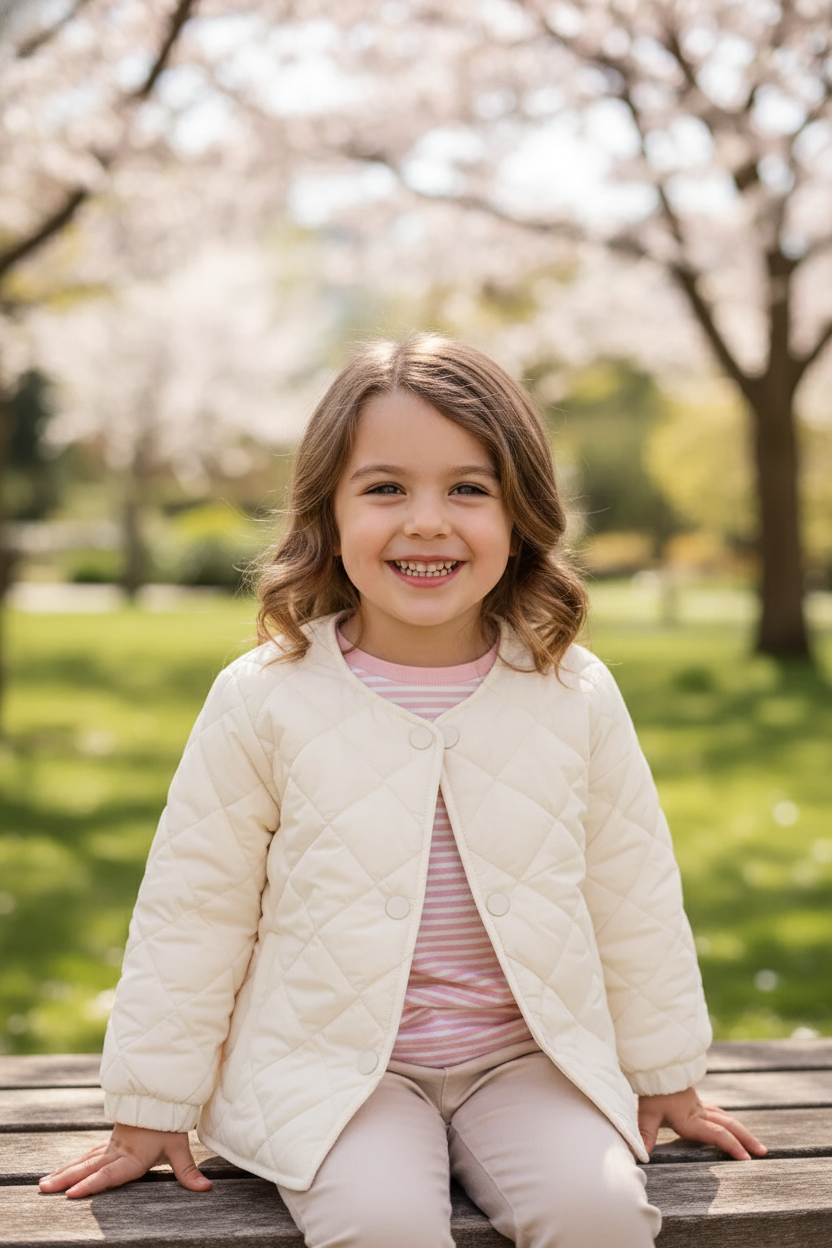Cream Quilted Jacket